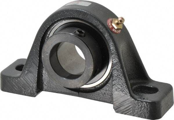 Browning - 1-7/16" ID, 6-3/4" OAL x 3-11/16" OAH Pillow Block - 3,493 Lb Static Cap, 5,782 Lb Dyn Cap, 5" Btw Mnt Hole Ctrs, 1-7/8" Base-to-Ctr Ht, Cast Iron - USA Tool & Supply