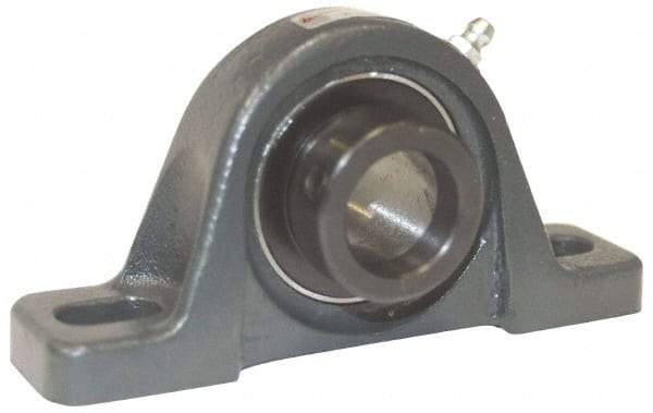 Browning - 2-1/4" ID, 9-1/2" OAL x 5-1/2" OAH Pillow Block - 8,150 Lb Static Cap, 11,789 Lb Dyn Cap, 7-13/32" Btw Mnt Hole Ctrs, 2-11/16" Base-to-Ctr Ht, Cast Iron - USA Tool & Supply