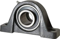 Browning - 1-1/2" ID, 7-1/8" OAL x 3-15/16" OAH Pillow Block - 4,467 Lb Static Cap, 7,340 Lb Dyn Cap, 5-3/8" Btw Mnt Hole Ctrs, 1-15/16" Base-to-Ctr Ht, Cast Iron - USA Tool & Supply