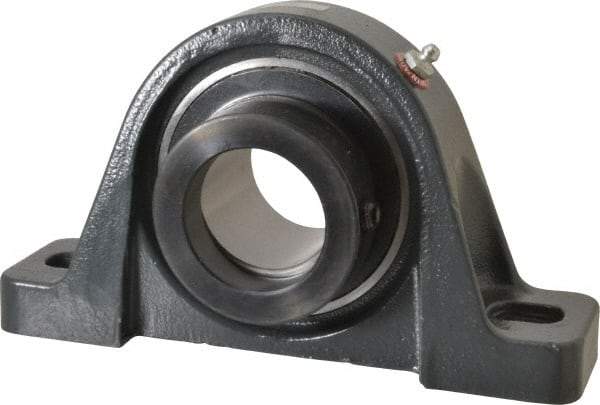 Browning - 2" ID, 8-13/16" OAL x 4-29/32" OAH Pillow Block - 6,601 Lb Static Cap, 9,752 Lb Dyn Cap, 6-15/16" Btw Mnt Hole Ctrs, 2-7/16" Base-to-Ctr Ht, Cast Iron - USA Tool & Supply