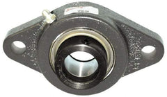 Browning - 2-7/16" ID, 9-1/4" OAL x 5-7/16" OAH 2-Bolt Flange - 8,150 Lb Static Cap, 11,789 Lb Dyn Cap, 7-15/16" Btw Mnt Hole Ctrs, Cast Iron - USA Tool & Supply
