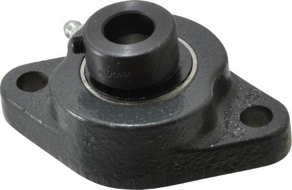 Browning - 5/8" ID, 3-7/8" OAL x 2-3/8" OAH 2-Bolt Flange - 1,444 Lb Static Cap, 2,611 Lb Dyn Cap, 3" Btw Mnt Hole Ctrs, Cast Iron - USA Tool & Supply