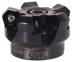 Kennametal - 8" Cut Diam, 2" Arbor Hole, 4.5mm Max Depth of Cut, 45° Indexable Chamfer & Angle Face Mill - 16 Inserts, HNGJ 0905ANENLD Insert, Right Hand Cut, 16 Flutes, Series KSHR - USA Tool & Supply