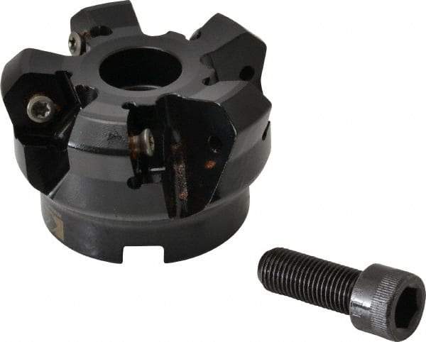 Kennametal - 2" Cut Diam, 3" Arbor Hole, 4.51mm Max Depth of Cut, 45° Indexable Chamfer & Angle Face Mill - 5 Inserts, HNGJ 535-GD Insert, Right Hand Cut, 5 Flutes, Through Coolant, Series KSHR - USA Tool & Supply