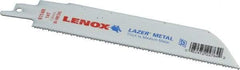 Lenox - 6" Long x 1" Thick, Bi-Metal Reciprocating Saw Blade - Straight Profile, 14 TPI, Toothed Edge - USA Tool & Supply