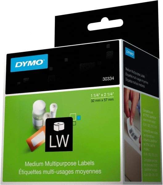 Dymo - 2-1/4" Long, White Label Printer Cartridge - For DYMO LabelWriter Printers - USA Tool & Supply