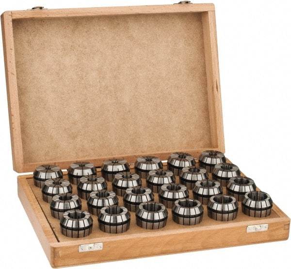 Parlec - 24 Piece, 9/32" to 1" Capacity, ER Collet Set - Series ER40 - Exact Industrial Supply