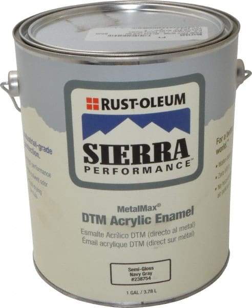 Rust-Oleum - 1 Gal Semi Gloss Gray Metal Coating - 180 to 545 Sq Ft/Gal Coverage, <0 g/L VOC Content - USA Tool & Supply