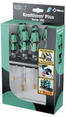 Wera - 6 Piece Torx Screwdriver Set - Bit Sizes: Torx T10, T15, T20, T25, T30 & T40 - USA Tool & Supply