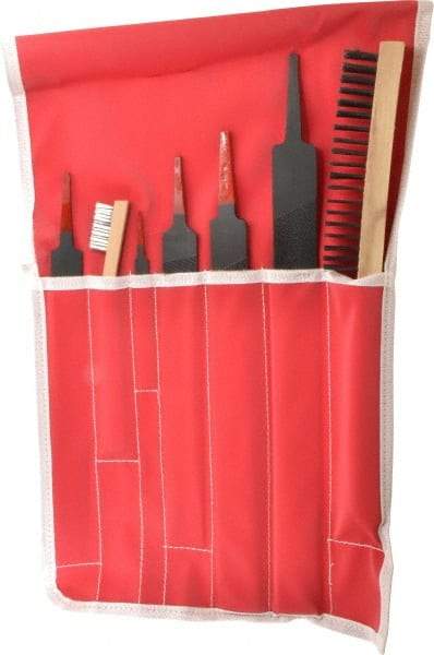 Simonds File - 7 Piece American Pattern File Set - 8", 10", 12", 14" Long, Bastard/Smooth Coarseness, Set Includes Half Round, Mill - USA Tool & Supply