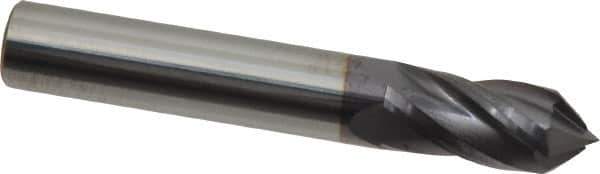 Value Collection - 3/8" Diam, 7/8" LOC, 4 Flute, 90° Point Angle, Solid Carbide Drill Mill - AlTiN Finish, 2-1/2" OAL, 3/8" Shank Diam - USA Tool & Supply