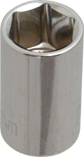 Paramount - 3/8" Drive, Standard Hand Socket - 6 Points, 1-3/16" OAL, Steel, Chrome Finish - USA Tool & Supply