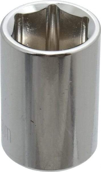 Paramount - 3/8" Drive, Standard Hand Socket - 6 Points, 1-3/16" OAL, Steel, Chrome Finish - USA Tool & Supply