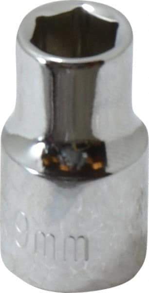 Paramount - 3/8" Drive, Standard Hand Socket - 6 Points, 1-3/16" OAL, Steel, Chrome Finish - USA Tool & Supply