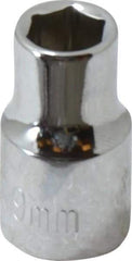 Paramount - 3/8" Drive, Standard Hand Socket - 6 Points, 1-3/16" OAL, Steel, Chrome Finish - USA Tool & Supply