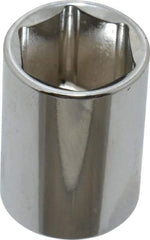 Paramount - 5/8", 3/8" Drive, Standard Hand Socket - 6 Points, 1-3/16" OAL, Steel, Chrome Finish - USA Tool & Supply