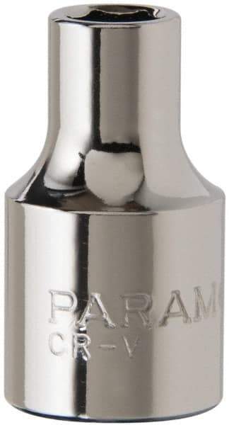 Paramount - 1/4", 3/8" Drive, Standard Hand Socket - 6 Points, 1-3/16" OAL, Steel, Chrome Finish - USA Tool & Supply