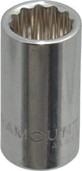 Paramount - 11/32", 1/4" Drive, Standard Hand Socket - 12 Points, 15/16" OAL, Steel, Chrome Finish - USA Tool & Supply