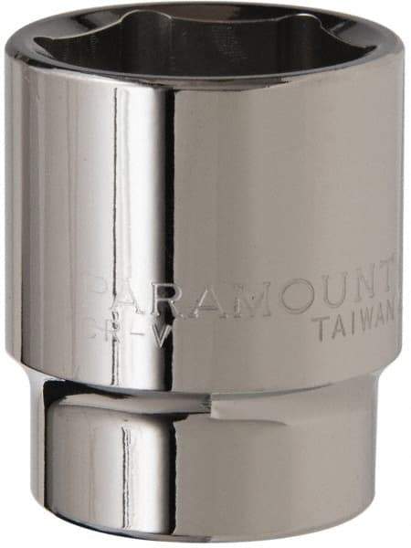 Paramount - 1/2" Drive, Standard Hand Socket - 6 Points, 1-1/2" OAL, Steel, Chrome Finish - USA Tool & Supply