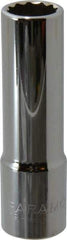 Paramount - 1/2" Drive, Deep Hand Socket - 12 Points, 3-3/32" OAL, Steel, Chrome Finish - USA Tool & Supply