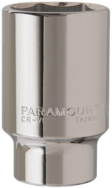 Paramount - 1-5/8", 3/4" Drive, Deep Hand Socket - 6 Points, 3-1/2" OAL, Steel, Chrome Finish - USA Tool & Supply