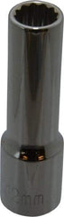 Paramount - 1/2" Drive, Deep Hand Socket - 12 Points, 3-9/32" OAL, Steel, Chrome Finish - USA Tool & Supply