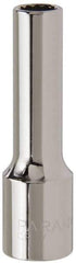 Paramount - 1/2" Drive, Deep Hand Socket - 12 Points, 3-3/32" OAL, Steel, Chrome Finish - USA Tool & Supply