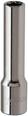 Paramount - 1/4" Drive, Deep Hand Socket - 6 Points, 1-15/16" OAL, Steel, Chrome Finish - USA Tool & Supply