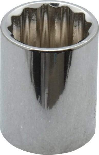 Paramount - 11/16", 3/8" Drive, Standard Hand Socket - 12 Points, 1-3/16" OAL, Steel, Chrome Finish - USA Tool & Supply