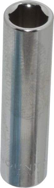 Paramount - 5/16", 1/4" Drive, Deep Hand Socket - 6 Points, 1-15/16" OAL, Steel, Chrome Finish - USA Tool & Supply