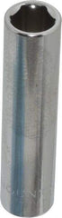 Paramount - 5/16", 1/4" Drive, Deep Hand Socket - 6 Points, 1-15/16" OAL, Steel, Chrome Finish - USA Tool & Supply