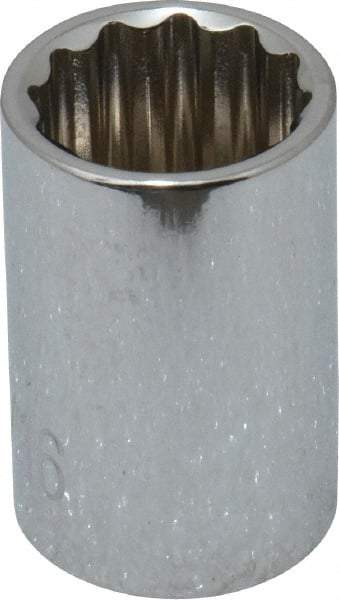 Paramount - 9/16", 3/8" Drive, Standard Hand Socket - 12 Points, 1-3/16" OAL, Steel, Chrome Finish - USA Tool & Supply