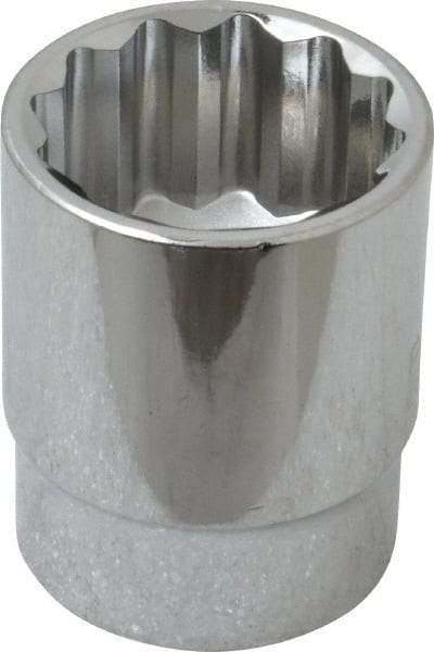 Paramount - 1", 1/2" Drive, Standard Hand Socket - 12 Points, 1-1/2" OAL, Steel, Chrome Finish - USA Tool & Supply