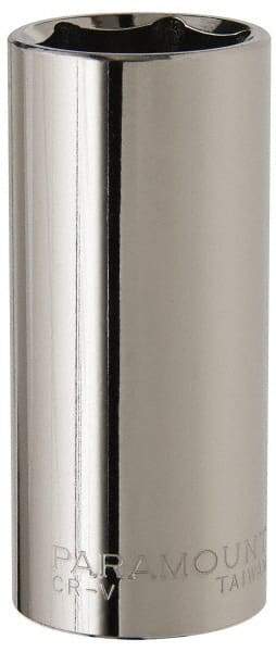 Paramount - 1", 1/2" Drive, Deep Hand Socket - 6 Points, 3-3/32" OAL, Steel, Chrome Finish - USA Tool & Supply