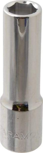 Paramount - 1/2", 1/2" Drive, Deep Hand Socket - 6 Points, 3-3/32" OAL, Steel, Chrome Finish - USA Tool & Supply