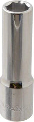 Paramount - 1/2", 1/2" Drive, Deep Hand Socket - 6 Points, 3-3/32" OAL, Steel, Chrome Finish - USA Tool & Supply