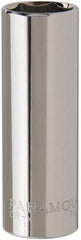 Paramount - 3/4", 1/2" Drive, Deep Hand Socket - 6 Points, 3-3/32" OAL, Steel, Chrome Finish - USA Tool & Supply