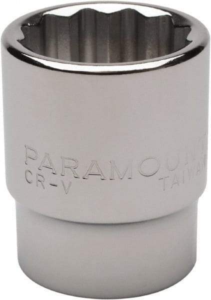 Paramount - 15/16", 1/2" Drive, Standard Hand Socket - 12 Points, 1-1/2" OAL, Steel, Chrome Finish - USA Tool & Supply