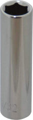 Paramount - 11/32", 1/4" Drive, Deep Hand Socket - 6 Points, 1-15/16" OAL, Steel, Chrome Finish - USA Tool & Supply