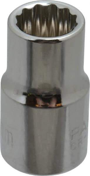 Paramount - 3/8" Drive, Standard Hand Socket - 12 Points, 1-3/16" OAL, Steel, Chrome Finish - USA Tool & Supply