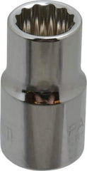 Paramount - 3/8" Drive, Standard Hand Socket - 12 Points, 1-3/16" OAL, Steel, Chrome Finish - USA Tool & Supply