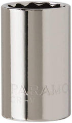 Paramount - 11/16", 1/2" Drive, Standard Hand Socket - 12 Points, 1-1/2" OAL, Steel, Chrome Finish - USA Tool & Supply