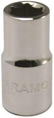 Paramount - 3/8" Drive, Deep Hand Socket - 12 Points, 2-1/2" OAL, Steel, Chrome Finish - USA Tool & Supply