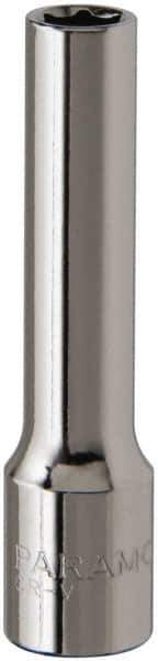 Paramount - 7/32", 1/4" Drive, Deep Hand Socket - 6 Points, 1-15/16" OAL, Steel, Chrome Finish - USA Tool & Supply