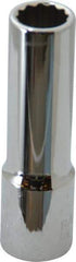 Paramount - 1/2" Drive, Deep Hand Socket - 12 Points, 3-9/32" OAL, Steel, Chrome Finish - USA Tool & Supply