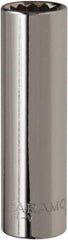 Paramount - 1/2" Drive, Deep Hand Socket - 12 Points, 3-9/32" OAL, Steel, Chrome Finish - USA Tool & Supply