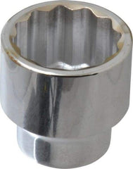 Paramount - 1/2" Drive, Standard Hand Socket - 12 Points, 1-1/2" OAL, Steel, Chrome Finish - USA Tool & Supply