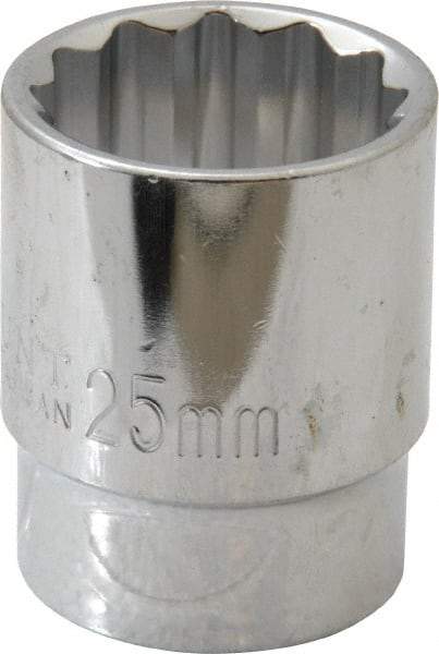 Paramount - 1/2" Drive, Standard Hand Socket - 12 Points, 1-1/2" OAL, Steel, Chrome Finish - USA Tool & Supply