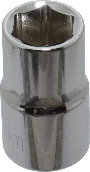 Paramount - 1/2" Drive, Standard Hand Socket - 6 Points, 1-1/2" OAL, Steel, Chrome Finish - USA Tool & Supply