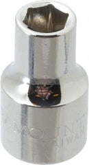 Paramount - 1/2" Drive, Standard Hand Socket - 6 Points, 1-1/2" OAL, Steel, Chrome Finish - USA Tool & Supply